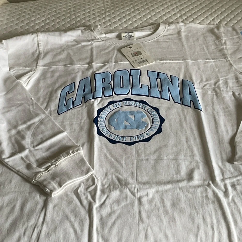 Carolina White Long Sleeve Logo Tee - Picture 1 of 11